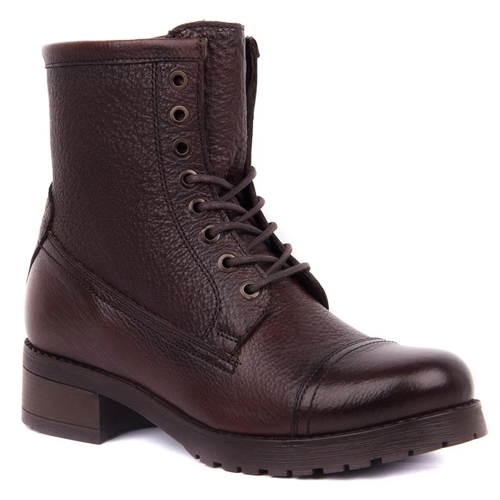 Sail Lakers коричневые женские кожаные ботинки на молнии|Женские полусапожки| |