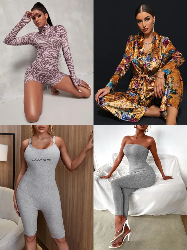 

Cheap Wholesale Brand New Women Jumpsuit Summer Wear Hight Casual Fitness Sexy Fashion Y2K Clothes Rompers Womens Jumpsuits
