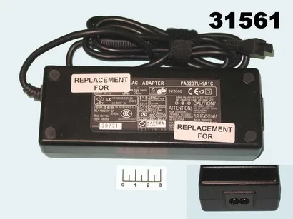 БЛОК ПИТАНИЯ 15V 8A TOSHIBA AC-N219 (PA3237U) ИМПУЛЬСНЫЙ (4PIN) БЕЗ ШНУРА |