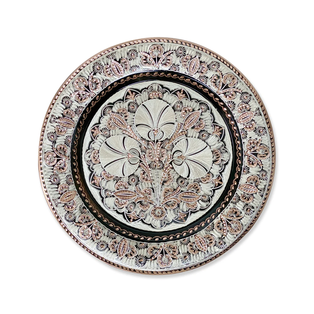 Современная настенная тарелка с гвоздиками медный абстрактный цветок ручной