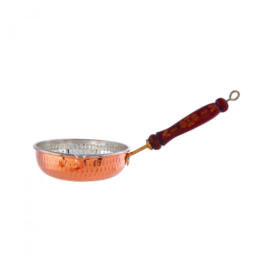 Karaca Antique Copper Sauce Holder 12 cm Sauce Pan Mini Size Pan With Wooden Handle Authentic Kitchen Cooking Product