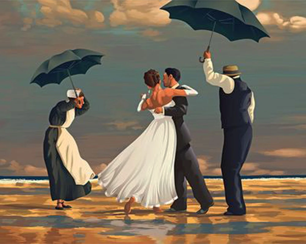 

《Dancing by the sea》 picture painting by numbers home decor birthday present quadros decorativos