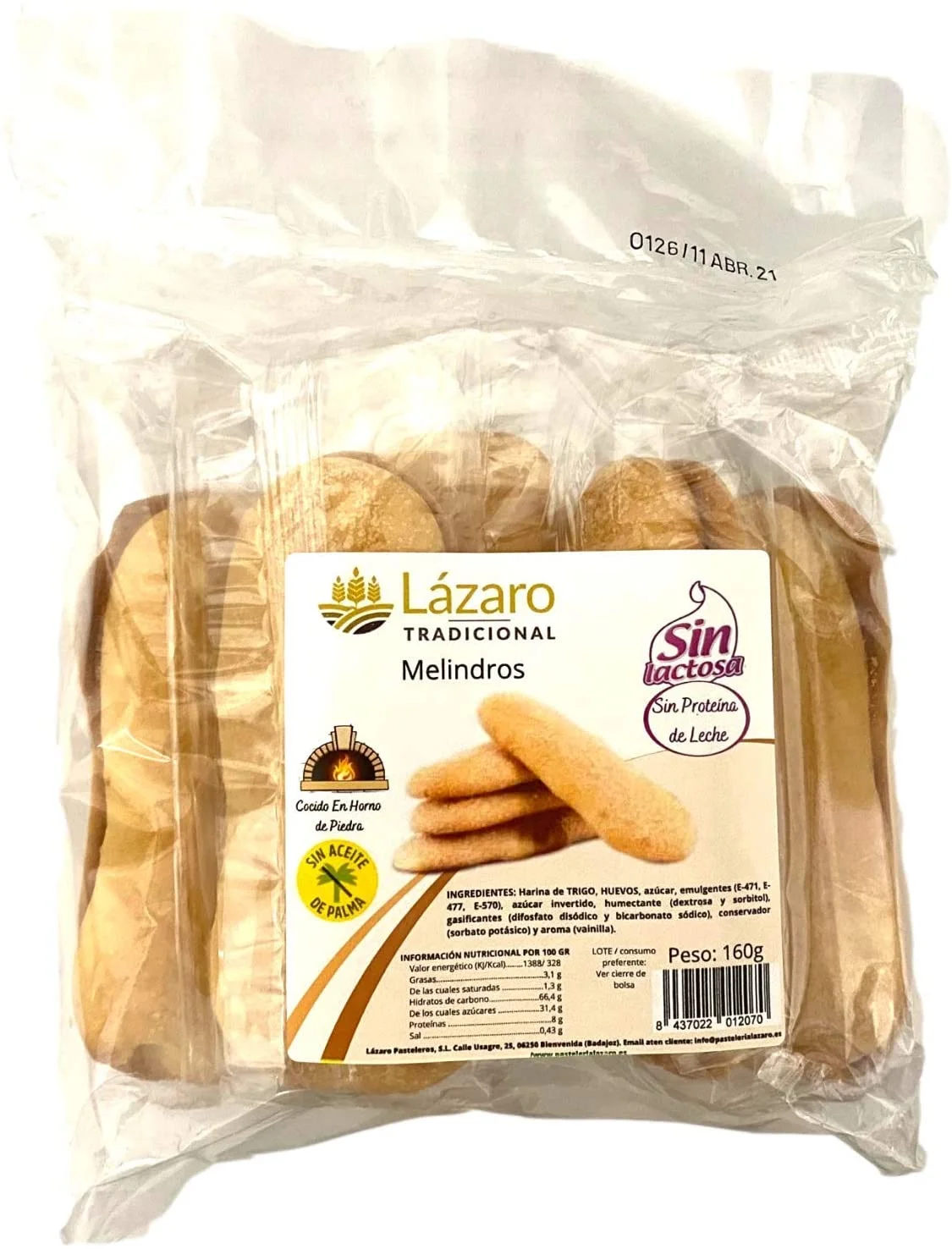 Упаковка продуктов Lazarus без молока лактозы/белка. 1 мелиндрос кекс цельнозерновое