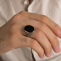 victorian men silver ring oval red agate stone handmade silver ring with ottoman motif men%e2%80%99s rings new fashion thai silver ring
