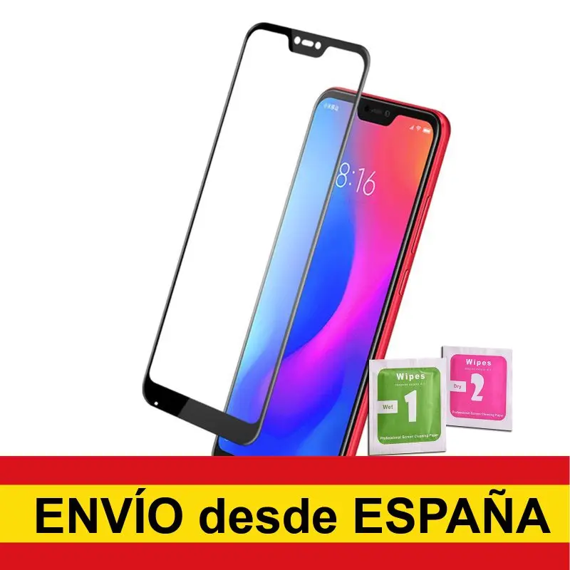 Закаленное стекло для защиты экрана XIAOMI MI A2 LITE черное переднее полноценное