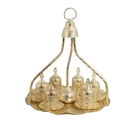 Trmade традиционный оформленный античный старый османский турецкий поднос (золото 2