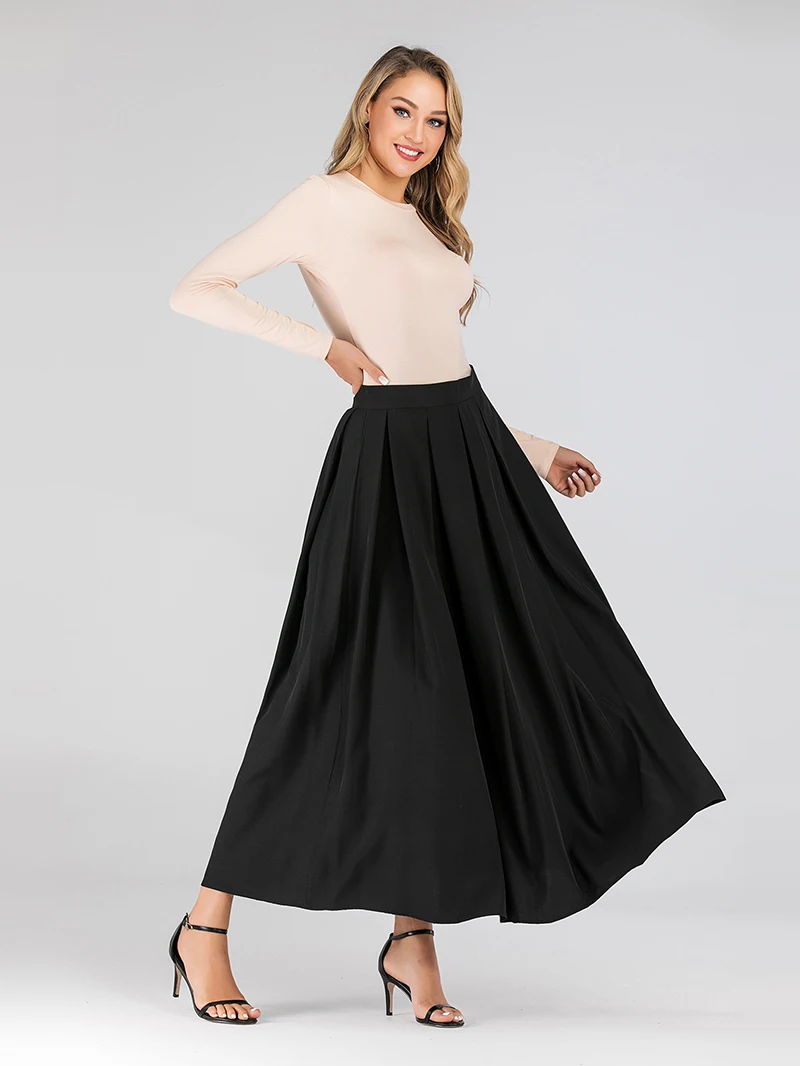 

Casual Pleated Half-Length Skirt