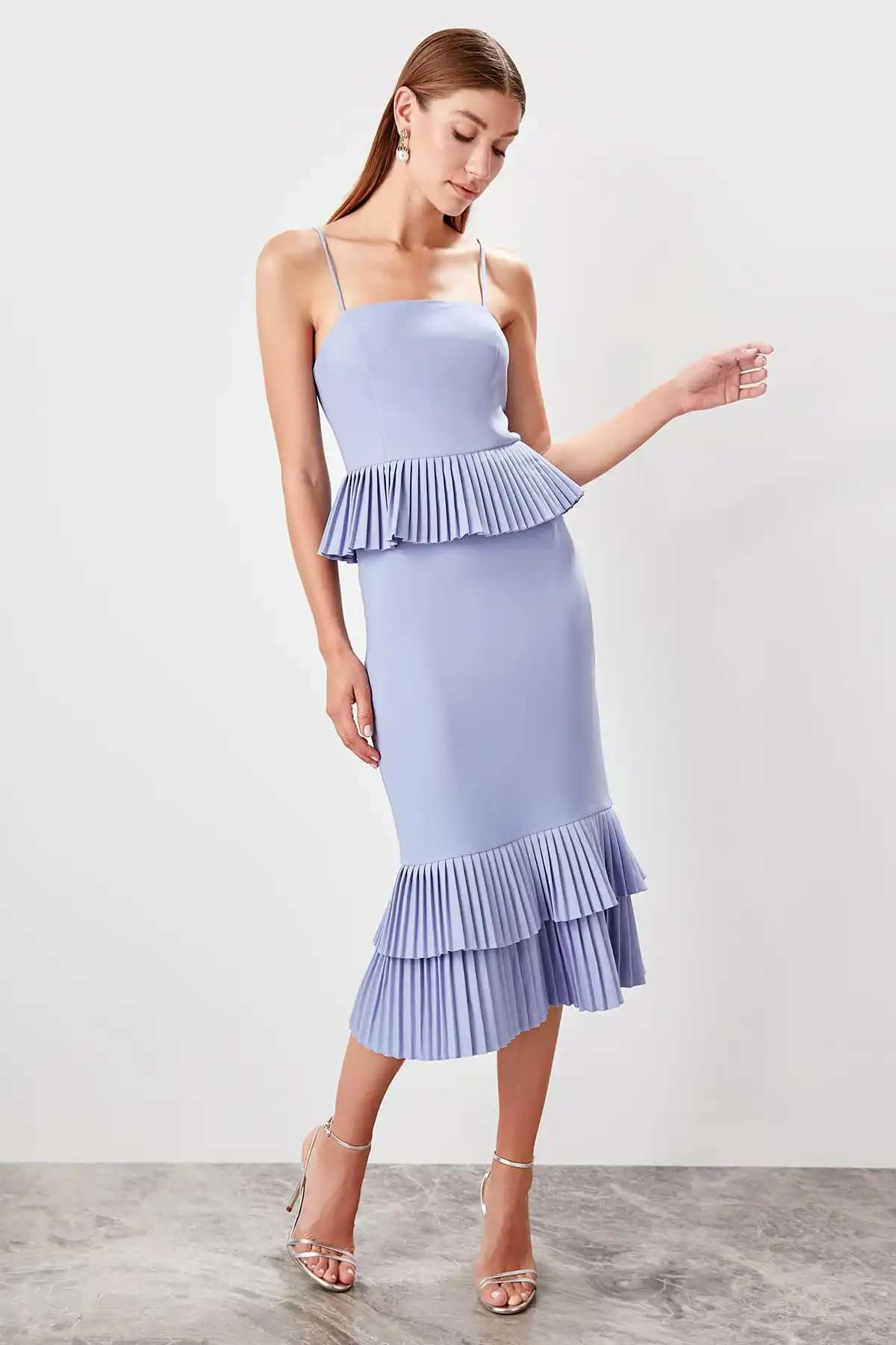 Trendyol Lilac Pilise Detail платье TPRSS19EL0305|Женские платья| |