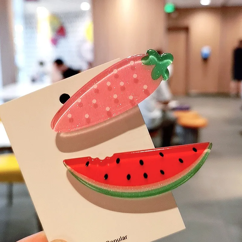 Женская заколка для волос аксессуар с арбузом ананасом клубникой грушей