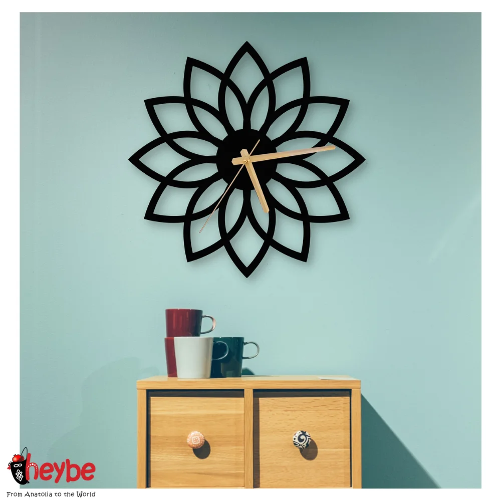 Деревянные настенные часы Декоративный цветок жизни Бесшумный механизм