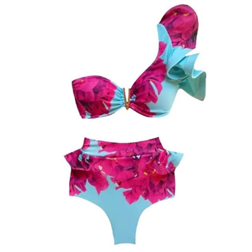 

2020 Floral Padded Bra Ruffles Bandage Bikini Set Bikini Swimwear Swimming Shorts Woman 2021 Swimsuits Lady Sexy Bathing Suits