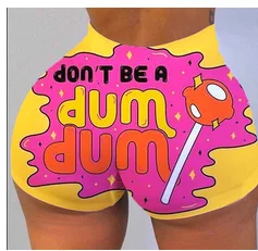 Шорты женские с эластичным поясом пикантные облегающие Короткие штаны принтом в