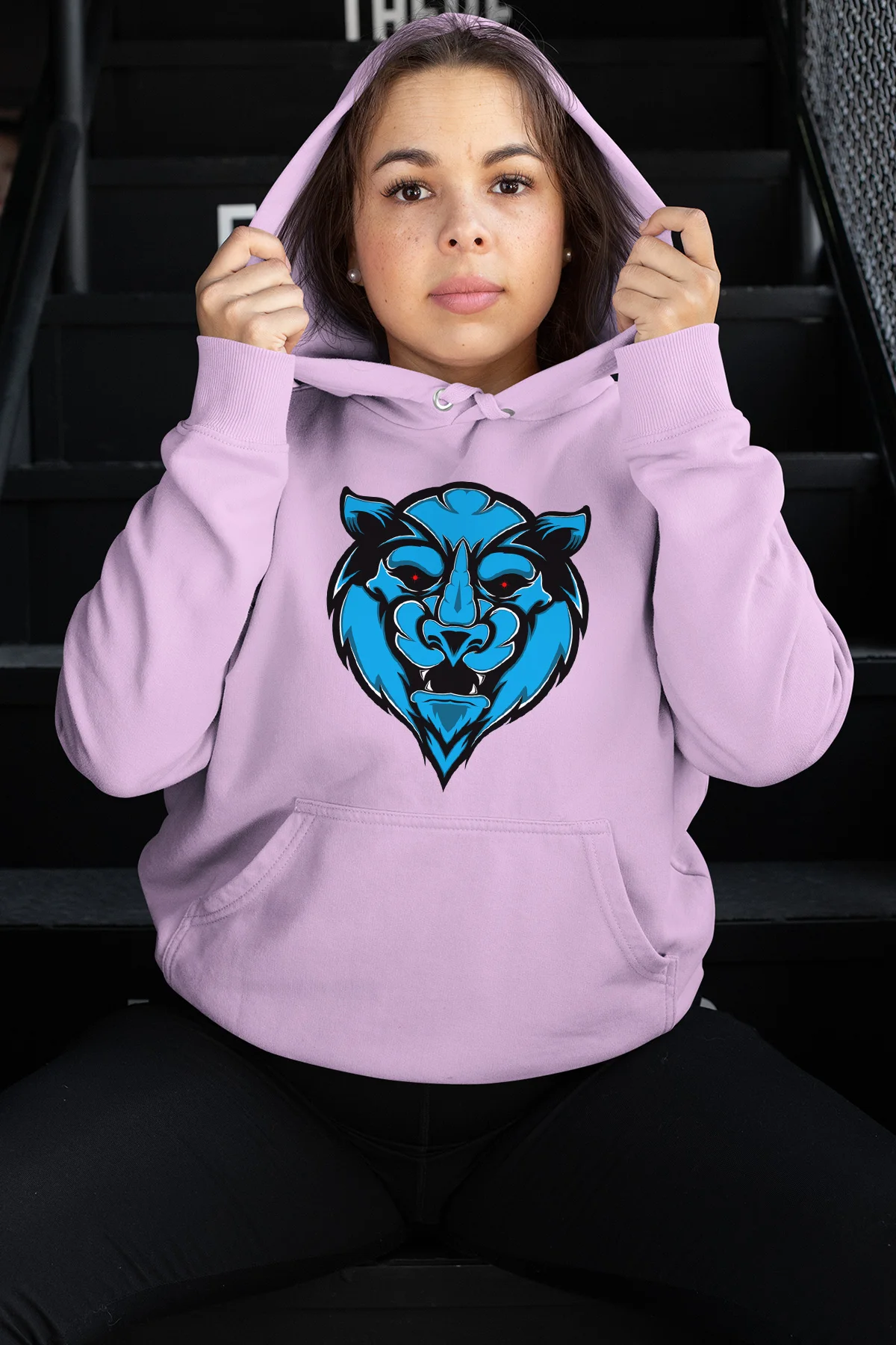 Женская толстовка с капюшоном Angemiel Wear Tigress Tiger Pink | одежда