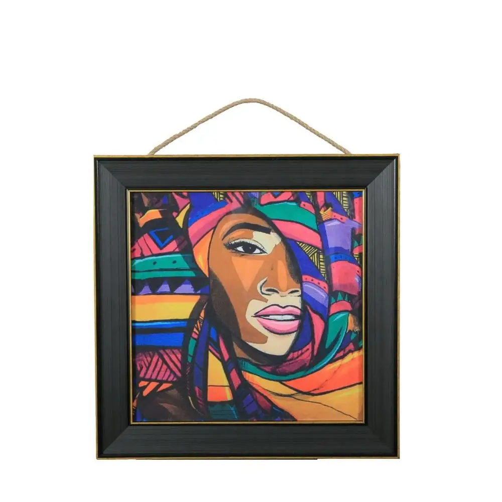 

Digital Printed Table Wooden Framed Glazed African
