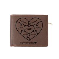 no logo wallet customized picture engraving text wallet custom mens short pu leather engraved photo wallet fathers day gift