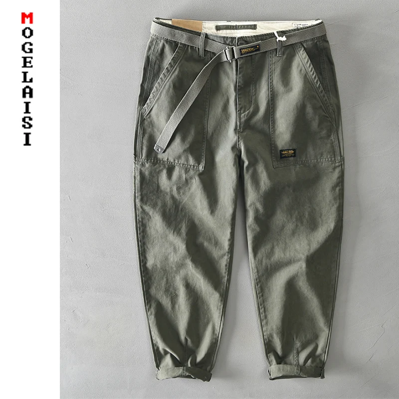 

Men Pockets solid Cargo Pants 2020 new autumn streetwear cargo pants men Casual 97% cotton Joggers Trousers asian size 36 z329