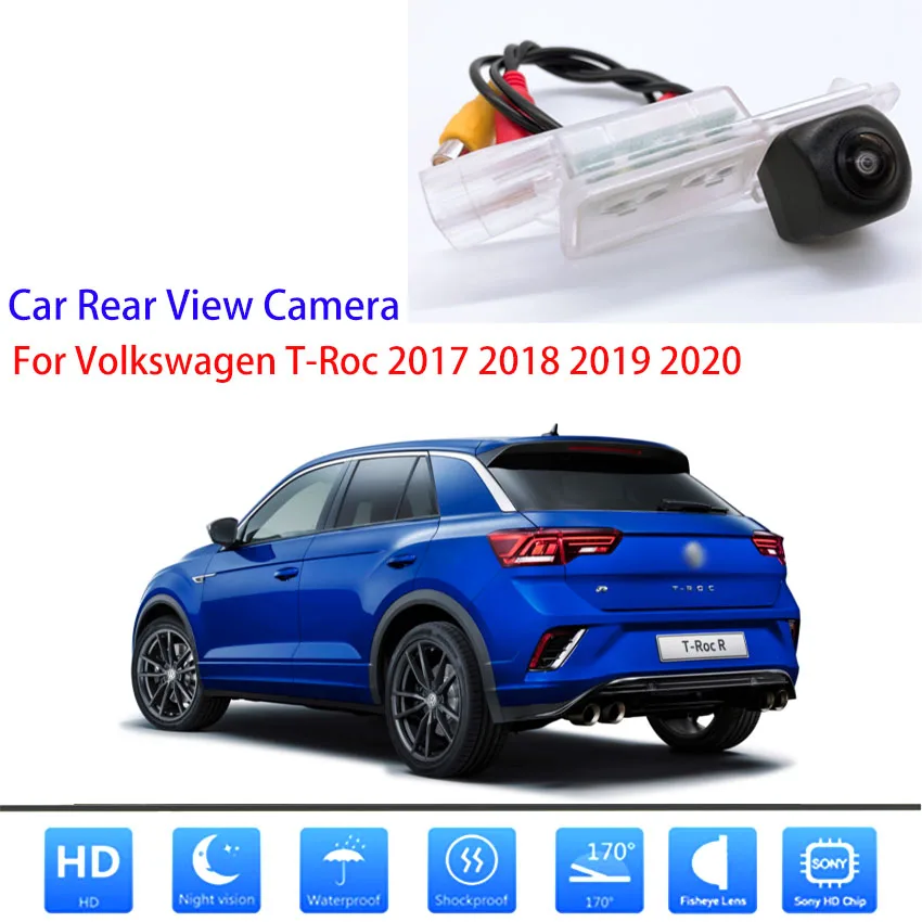 

720P HD Car Vehicle Rear View Reverse Camera Night Vision Waterproof High quality RCA For Volkswagen T-Roc 2017 2018 2019 2020
