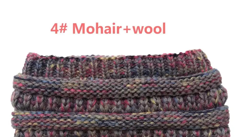 4 Wool 8 цветов, головная повязка из мохера, женские тянущиеся вязаные крючком шапки, зимние шапки для рождества, вечерние, подарок для женщин, шапка, теплая, для девушек, грязная булочка - Цвет: 4 Wool
