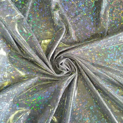 Silver holo white Новая biflex ткань, 200 gsm блестящая ткань для купальников, 4 способа растягивания, biflex, лайкра ткань, спандекс, MK - Цвет: Silver holo white