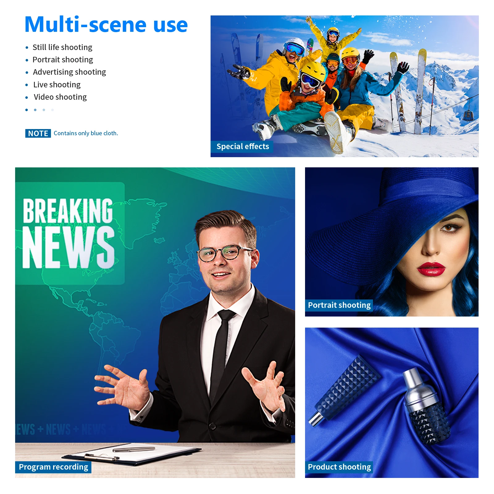 Neewer 1.8x2.8 м/6 x9ft фотостудия 100% чистый муслин складной фон синего цвета