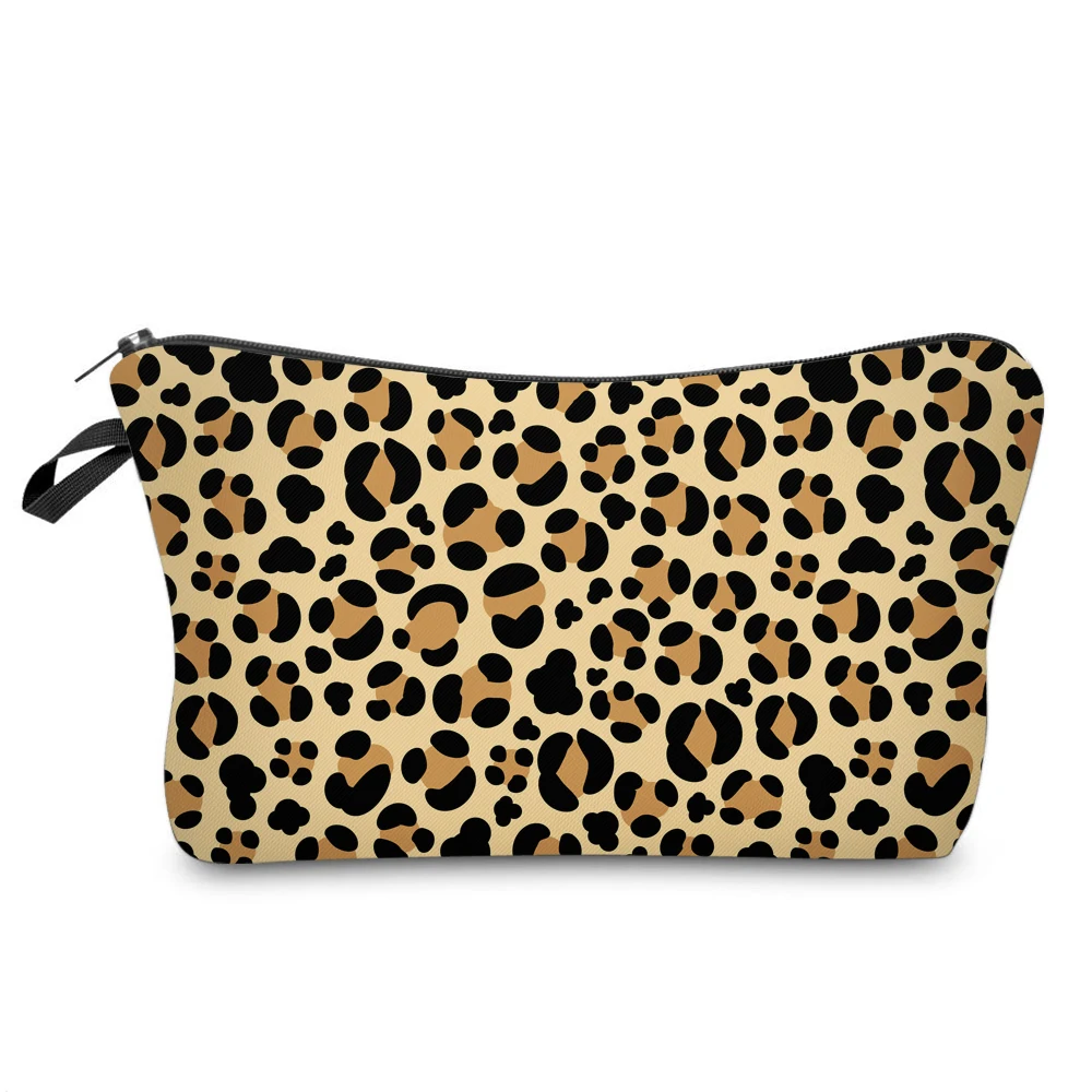 

Ladies Cosmetic Bags Fashion Large Capacity Makeup Bag Travel Waterproof Toiletry Bag Accessory Storage Bag Leopard Coin Purse