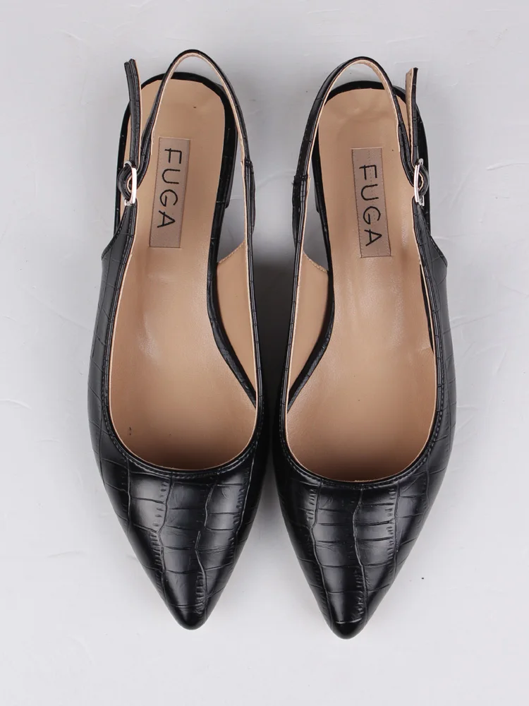 

Women's Ballerina Black Crocodile Arched Ballerina 2021 Summer Season