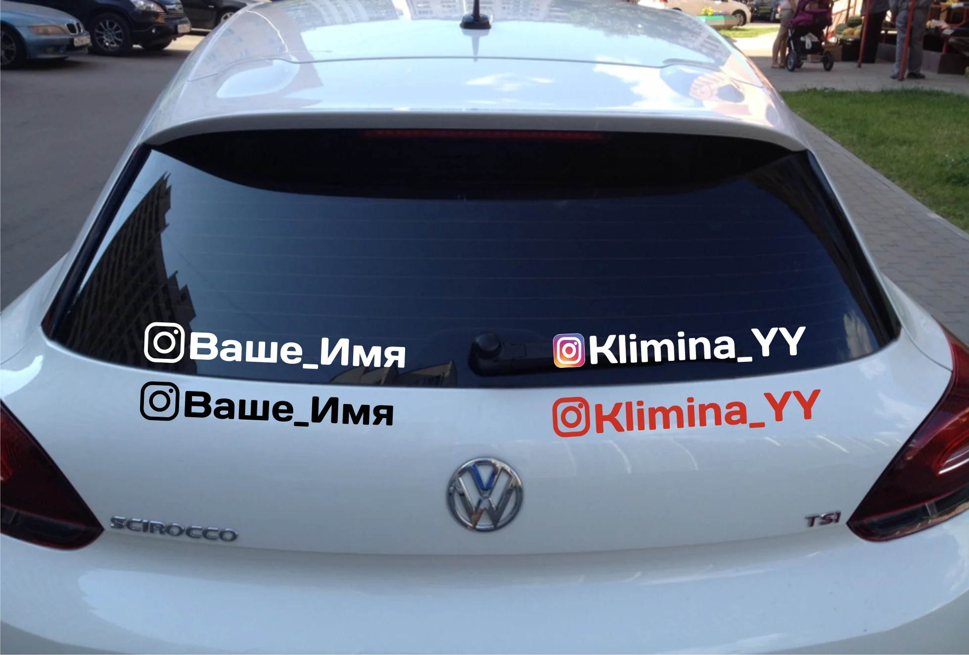 Наклейка на автомобиль с надписью для Instagram Facebook YouTube наклейка ник наклейки заказ