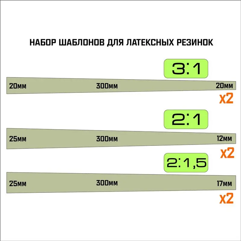 Шаблон для нарезки тяг из латекса рогаток Latex плоская лента 300мм 3-1 | Спорт и