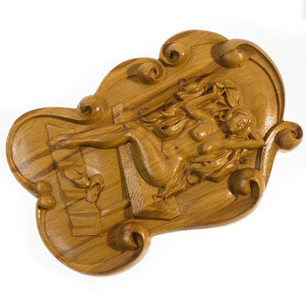 Панно декоративное деревянное резное банное Банька 2. Decorative wooden carved bathhouse panel | Дом
