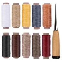 sewing needle awl leather sewing kit sewing accessories stitching awl sewing leather craft 10 colors waxed thread hand stitching
