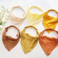 new yellow triangle hair scarf bandana elastic headband solid hairbands vintage chic scrunchies girls casual hair accessories