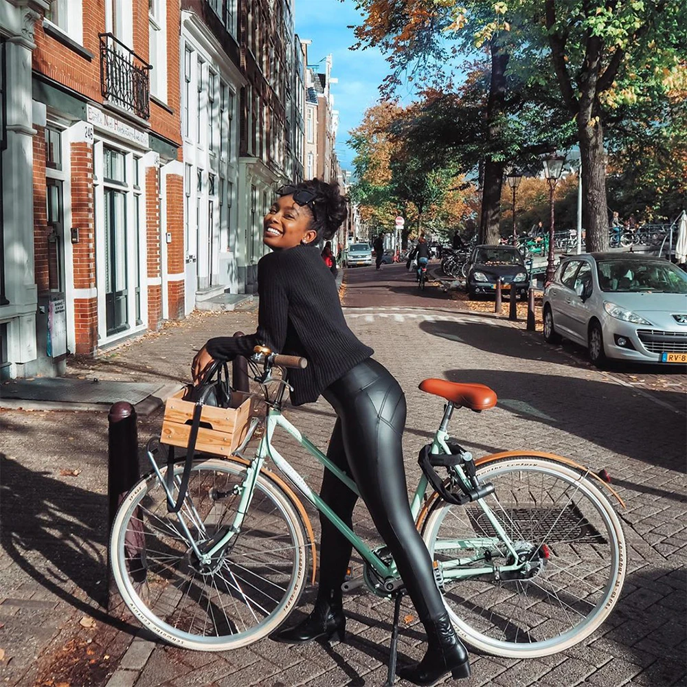 Кожаные Брюки с подкладкой из флиса эффектом пуш ап|Брюки| |