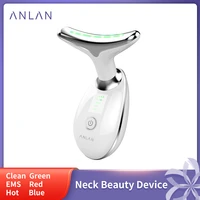 anlan neck face beauty device 3 colors led photon therapy skin tighten reduce double chin anti wrinkle remove skin care tools