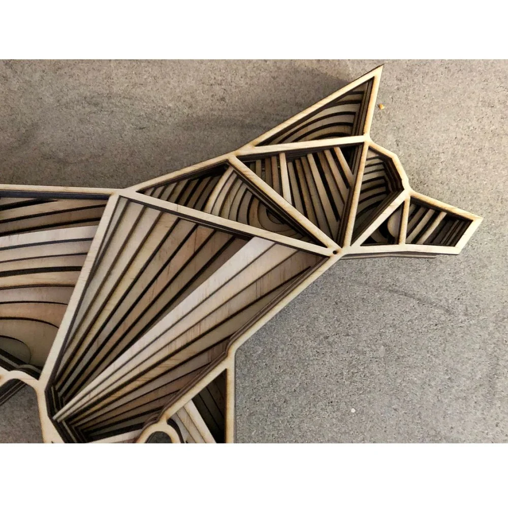 Файлы для лазерной резки Многослойная Mandala Золотой Лис цифровой CNC Вектор планы