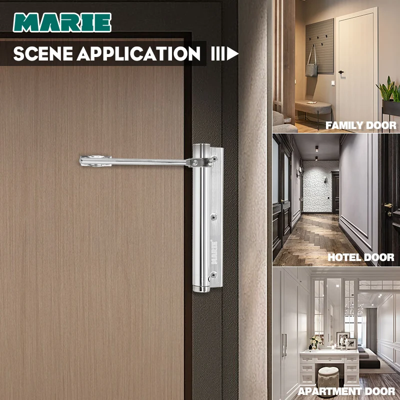 MARIE 1 шт. Надежный алюминиевый Дверной доводчик Регулируемая поверхность
