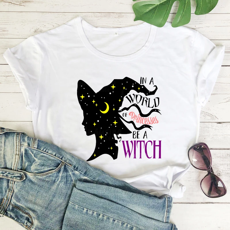 Женская рубашка в стиле Мир Принцесс ведьмы Повседневная футболка с забавным