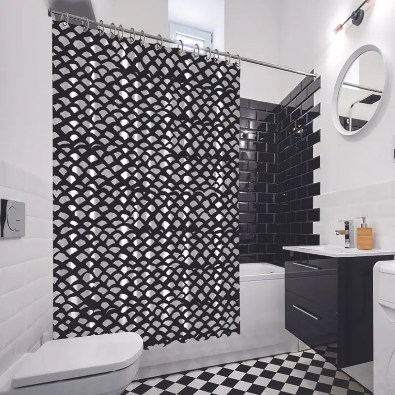 Занавеска для душа ручная работа рисунок рыбьей кожи Подводные Животные