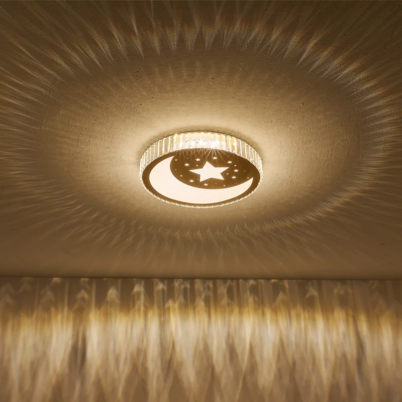 Современная хрустальная Светодиодная потолочная лампа для спальни гостиной