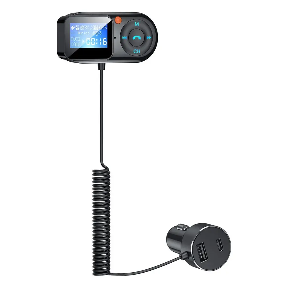 

5.0 Handsfree Car Kit Stereo AUX Audio MP3 Player Double USB PD Fast Charging FM Modulator