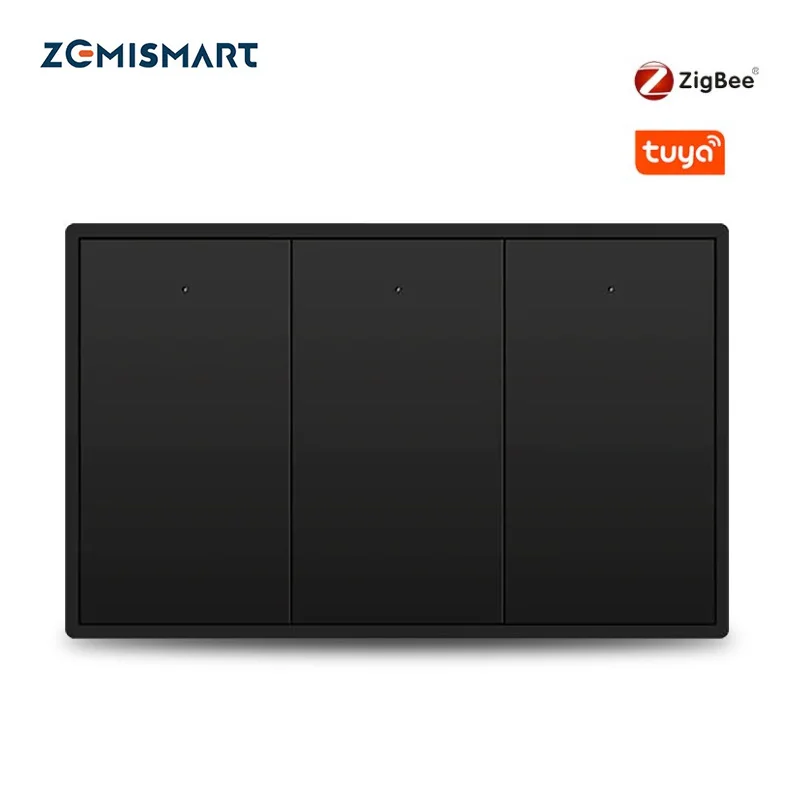 Zemismart-Interruptor de luz inteligente Tuya Zigbee US, dispositivo con Interruptor neutro Smartthings, Alexa, Siri, funciona con Homekit a través de ZMHK-01 Hub
