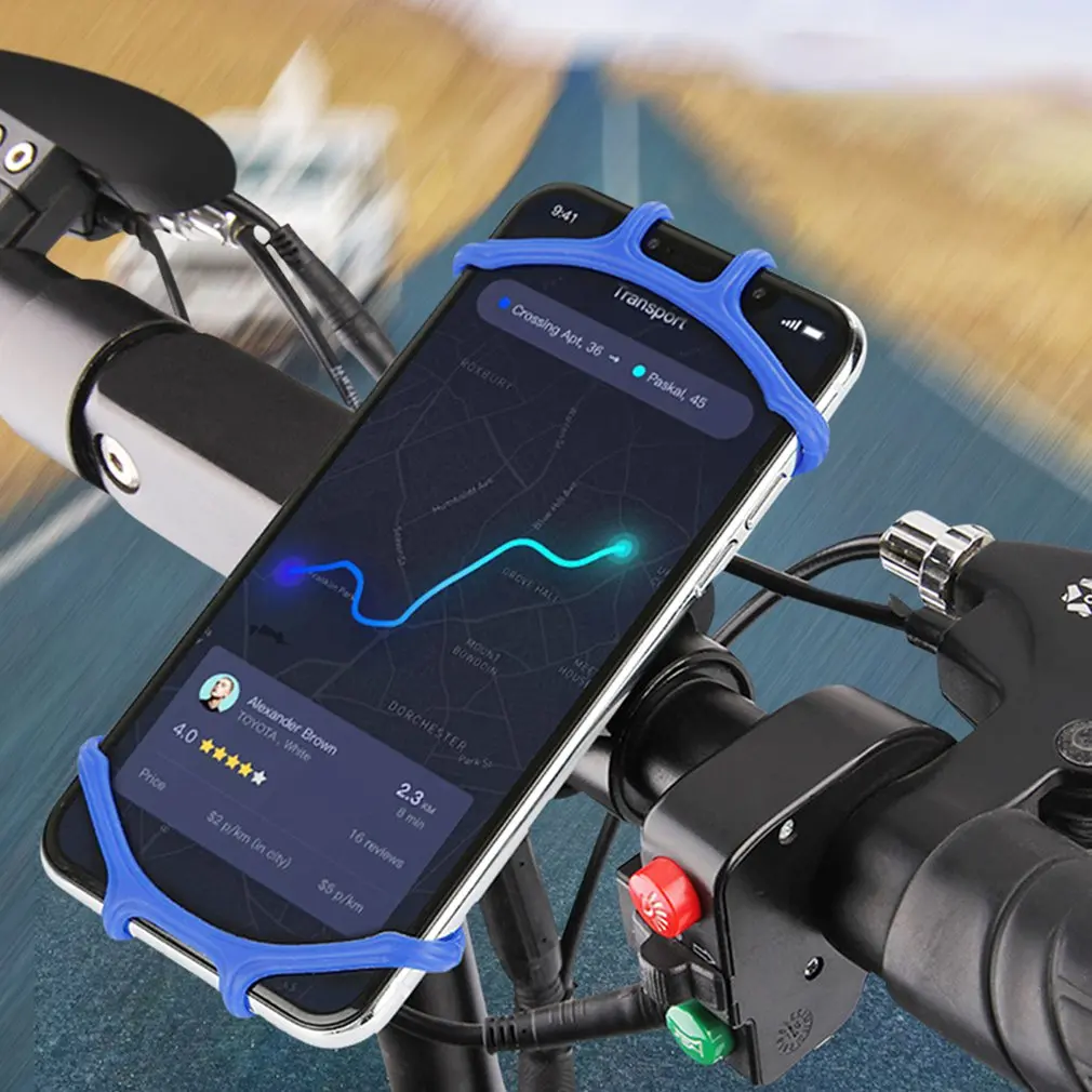 

Силиконовый велосипедный держатель для телефона, Съемный вращающийся на 360 градусов для телефона 4-6,7 дюйма, крепление для сотового телефона...