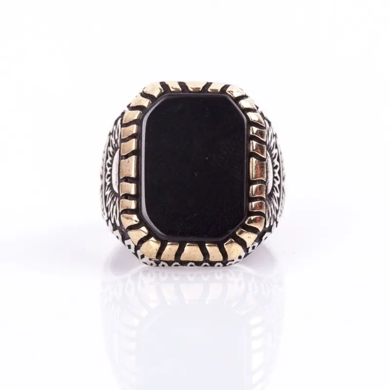 

925 Sterling Black Onyx Stone Silver Ring Fashion Turkish Premium Quality Handmade Jawelery