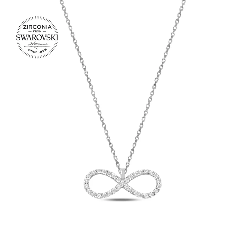 

Silver 925 Sterling Swarovski Zirconia Cubic Zirconia Infinity Necklace