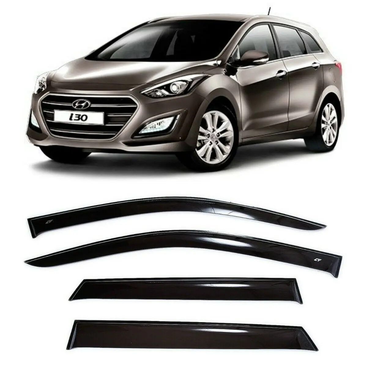 Дефлекторы окон Cobra Tuning H26817 на авто Hyundai I30 Fastback (PD) 5d 2017 н.в 4 шт./комп. ветровики от