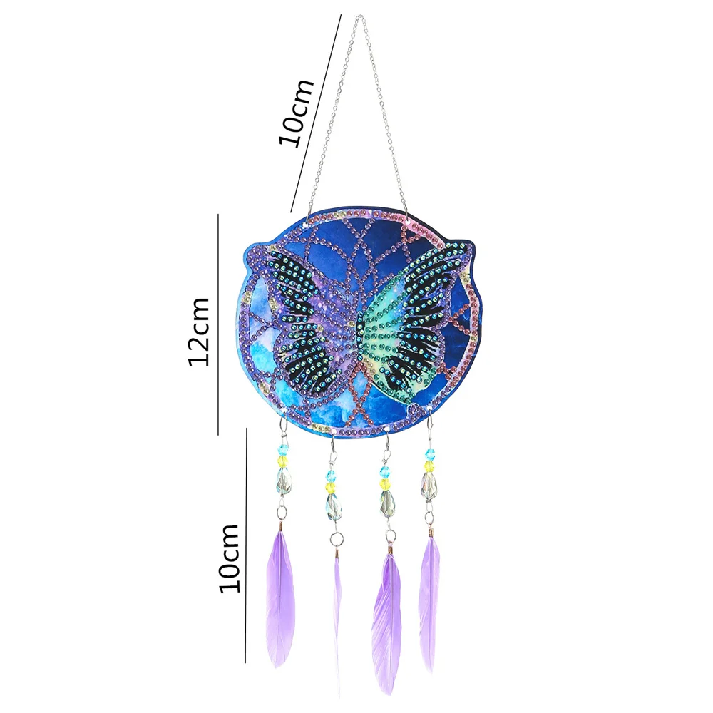 2022 New Diamond Painting Feather Dream Catcher Wind Chime DIY Living Room Bedroom Balcony Christmas Decoration Pendant Gifts