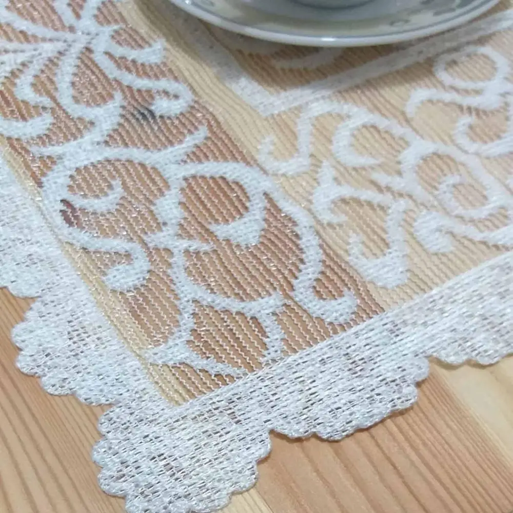 Белый крем с вышивкой из тюля квадратный 6 шт. стол место коврик салфетки для