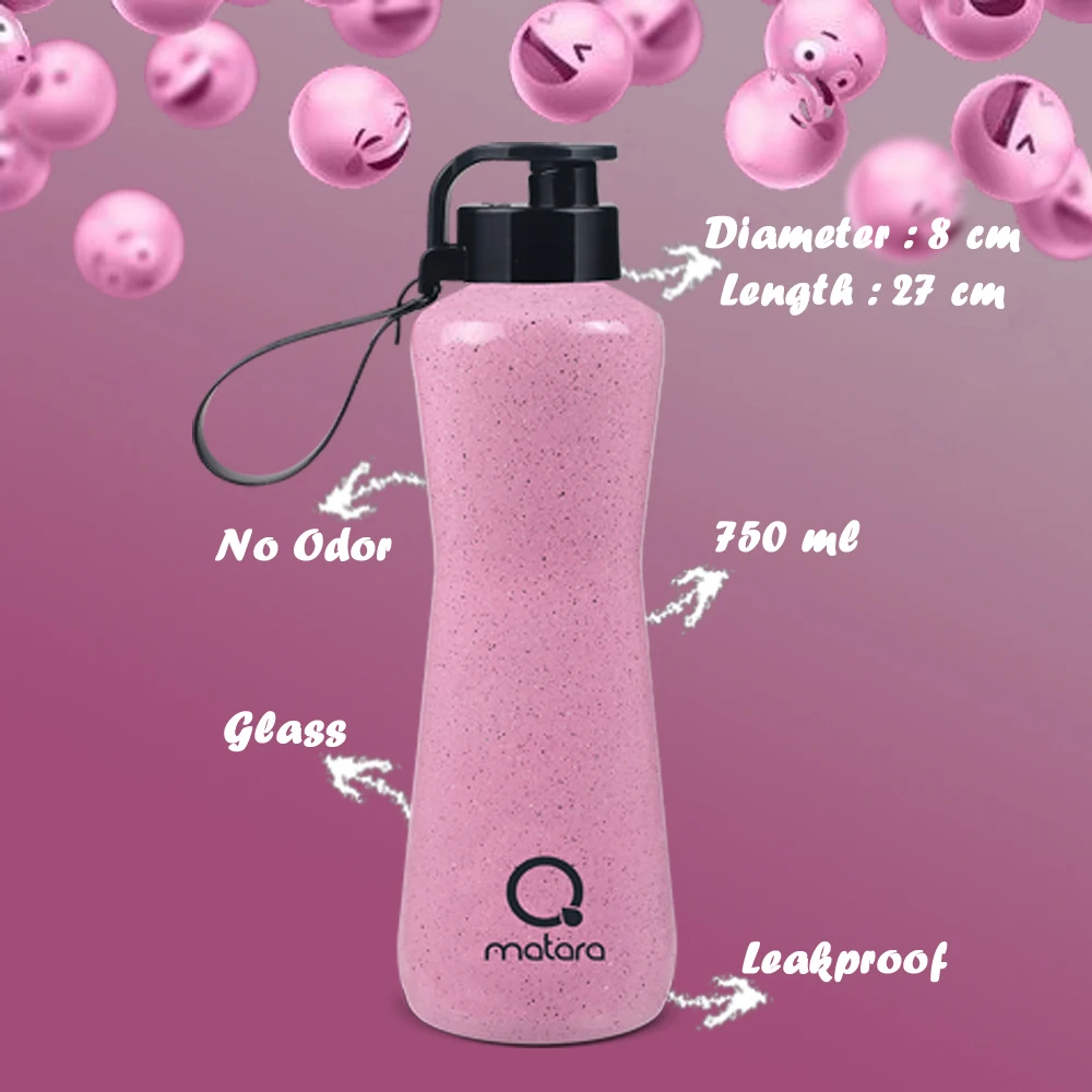 

Sportive Glass Healthy Drink Bottle 750 ml 25Oz Protein Shaker Bicycle Outdoor Travel Botella Portable Leakproof Water BPA Free