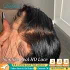 Невидимая Фронтальная застежка из HD-кружева 4x4 5x5 6x6, кружевная застежка с детскими волосами, прямые человеческие волосы, расплавленные шкуры, прозрачное кружево HD