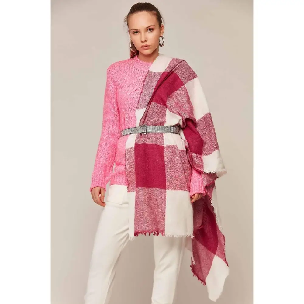 Горячая Мода большие шарфы женские длинные зимние полушерстяные мягкие теплые