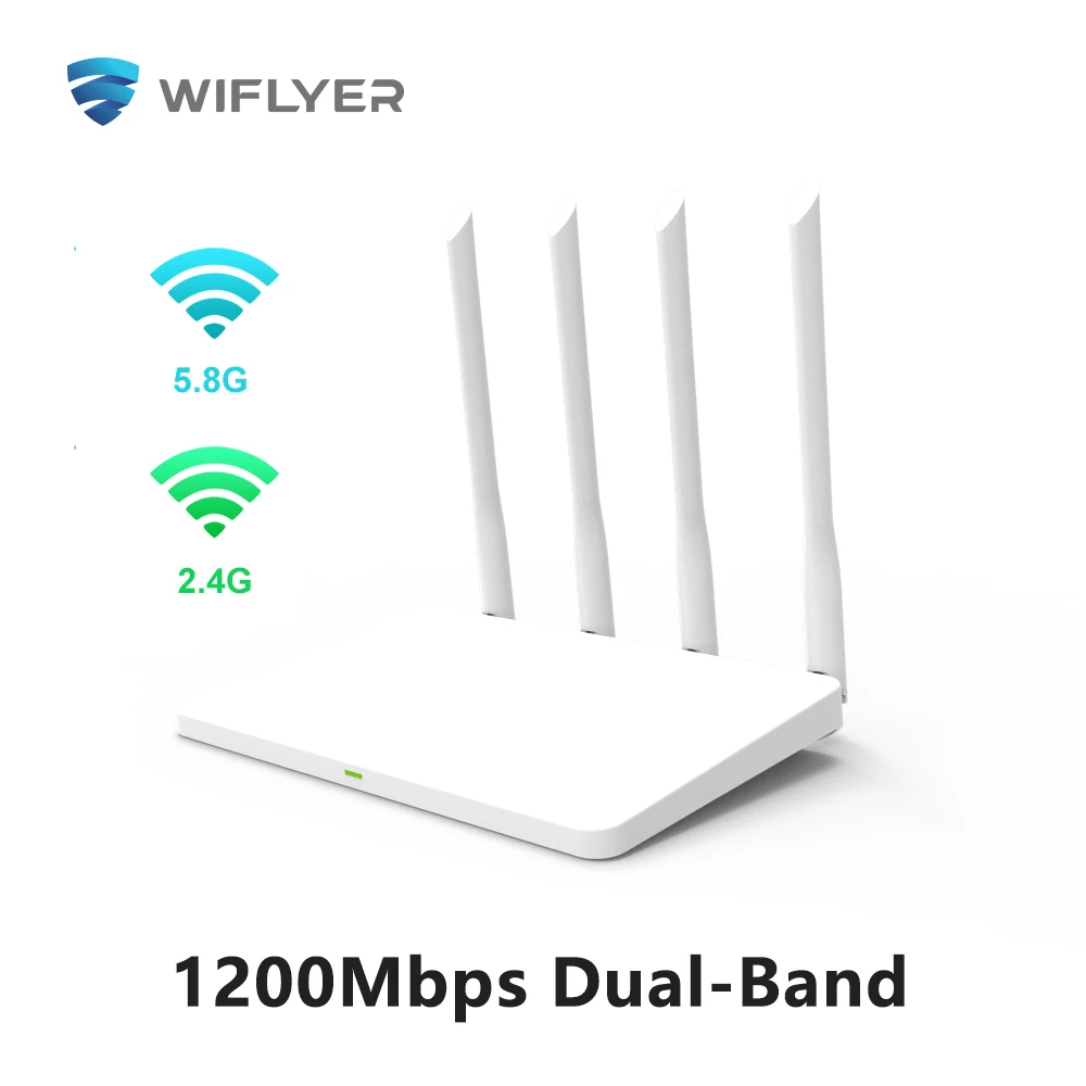 Wiflyer 4G LTE Wireless Router 1200Mbps Gigabit Router WiFi Dual Band With SIM Card Slot WAN LAN Wifi Router 4G Hotspot 40 user